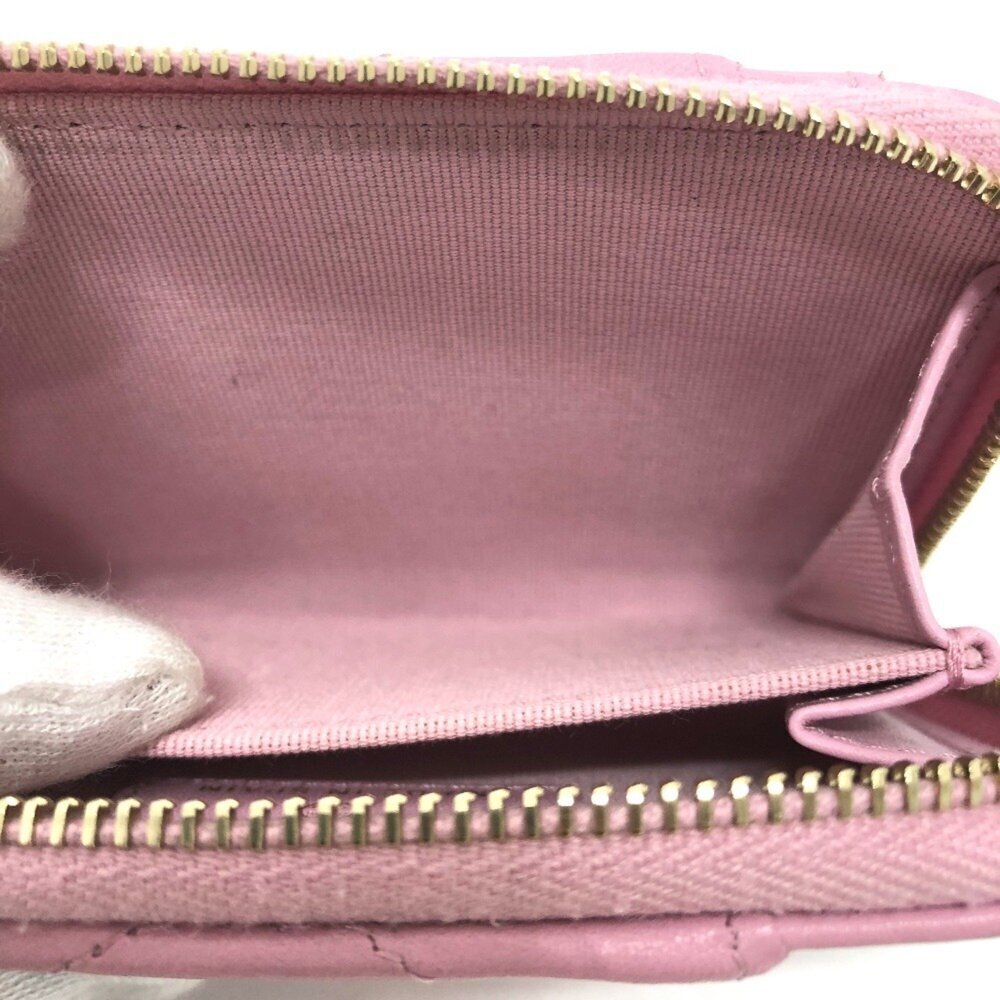 CHANEL Authentic Pink Lambskin Leather Logo Wallet - Picture 9 of 12